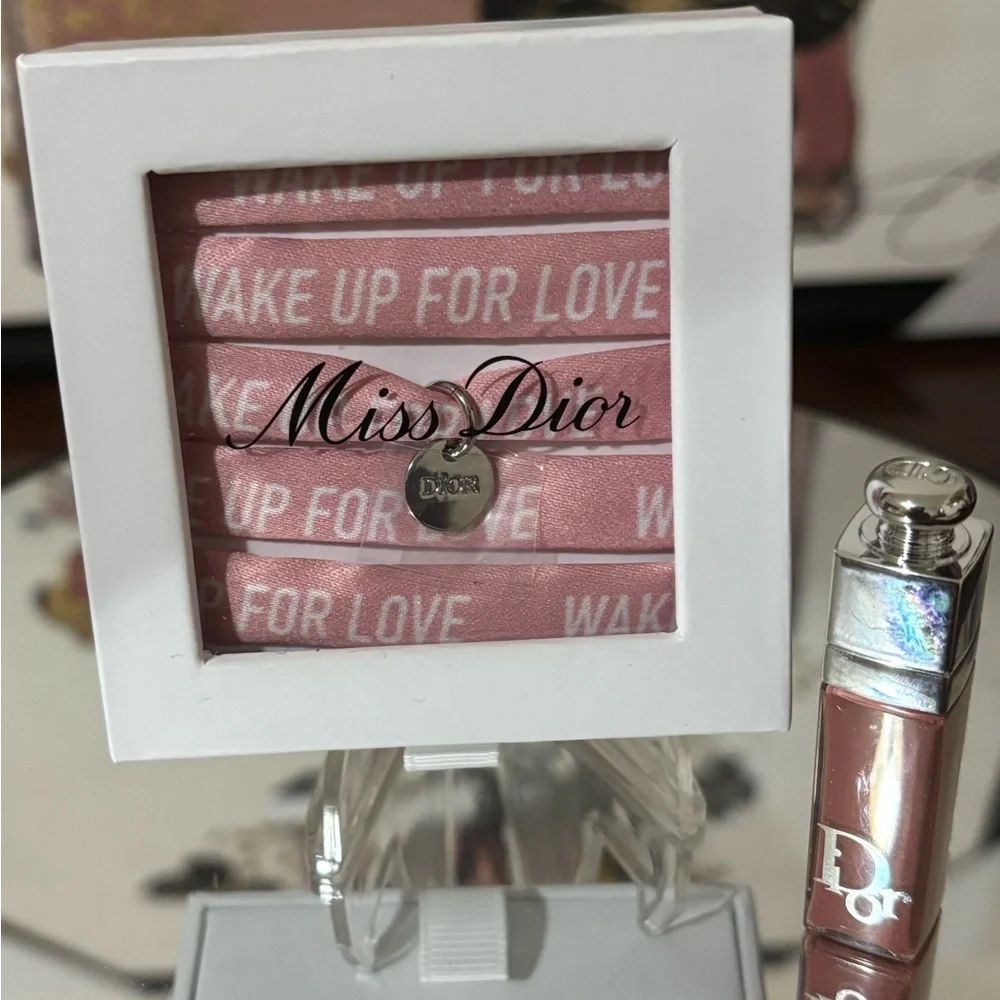 Miss Dior Pink String Wrap Bracelet n Dior lippie ♥️ NIB - Picture 2 of 3